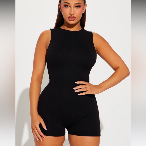 BRAND NEW Hayleigh Double Lined Romper - Black Size 1X - Picture 2 of 4